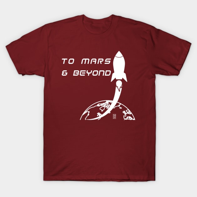 Mars Mission (white design) T-Shirt by JSnipe